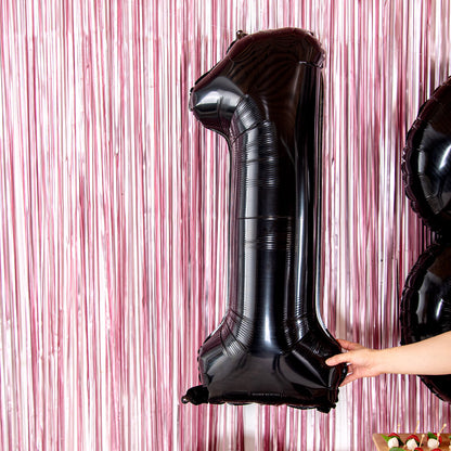 Balloonify Black Mylar Number 1 Balloon - 40" - 1 count box