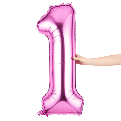 Balloonify Pink Mylar Number 1 Balloon - 40" - 1 count box