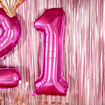 Balloonify Pink Mylar Number 1 Balloon - 40" - 1 count box