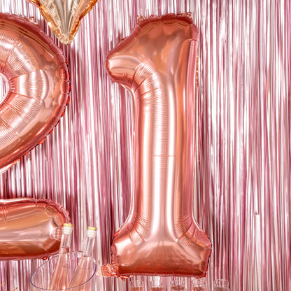 Balloonify Rose Gold Mylar Number 1 Balloon - 40" - 1 count box