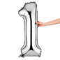 Balloonify Silver Mylar Number 1 Balloon - 40" - 1 count box