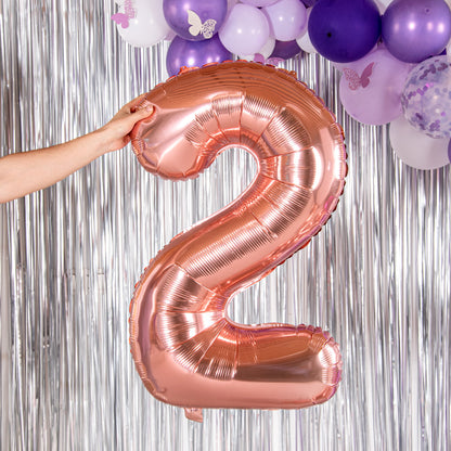 Balloonify Rose Gold Mylar Number 2 Balloon - 40" - 1 count box