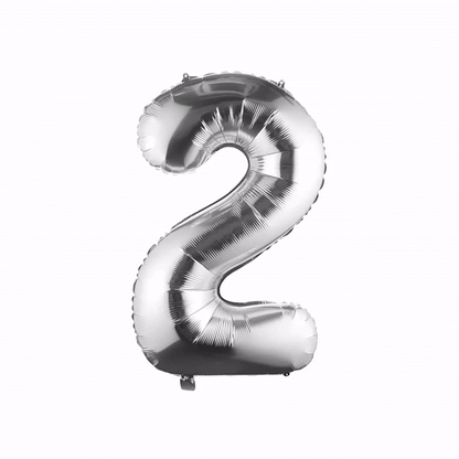 Balloonify Silver Mylar Number 2 Balloon - 40" - 1 count box