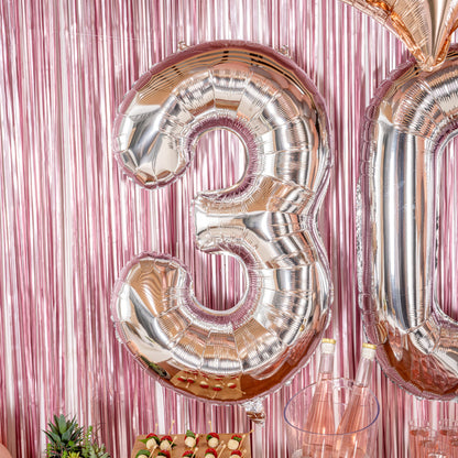 Balloonify Silver Mylar Number 3 Balloon - 40" - 1 count box