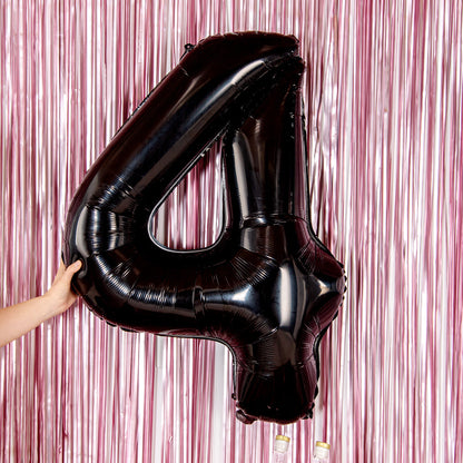 Balloonify Black Mylar Number 4 Balloon - 40" - 1 count box