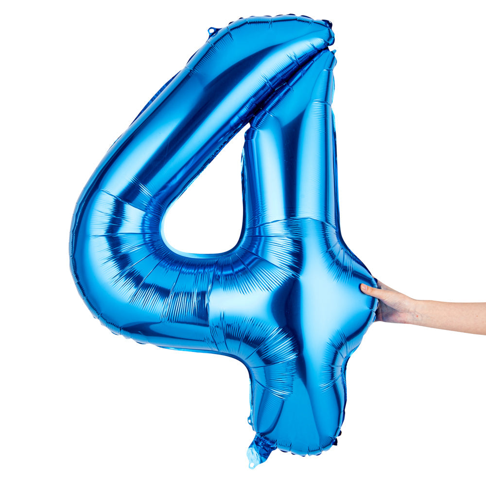 Balloonify Blue Mylar Number 4 Balloon - 40" - 1 count box