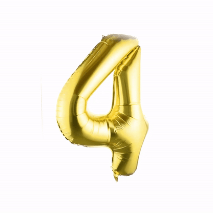 Balloonify Gold Mylar Number 4 Balloon - 40" - 1 count box