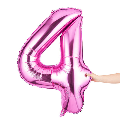 Balloonify Pink Mylar Number 4 Balloon - 40" - 1 count box