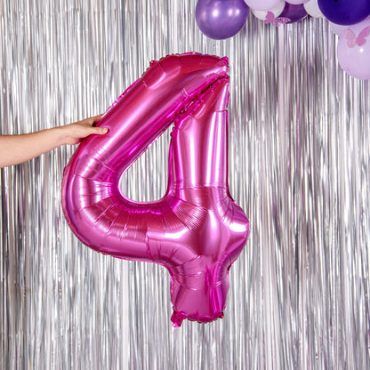Balloonify Pink Mylar Number 4 Balloon - 40" - 1 count box