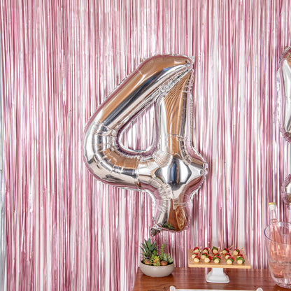 Balloonify Silver Mylar Number 4 Balloon - 40" - 1 count box