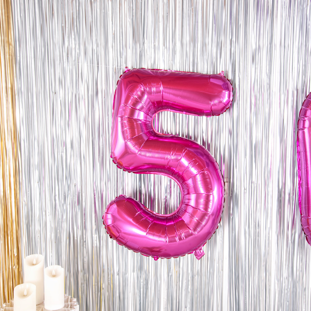 Balloonify Pink Mylar Number 5 Balloon - 40" - 1 count box