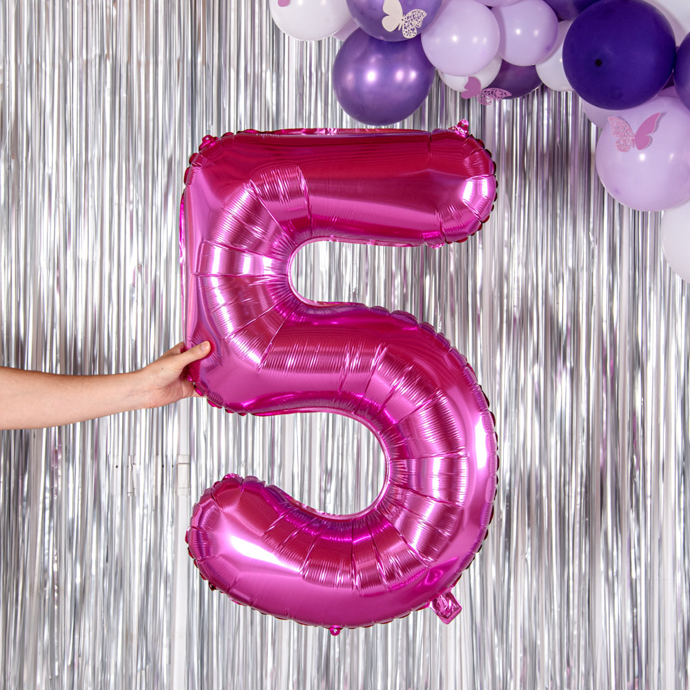 Balloonify Pink Mylar Number 5 Balloon - 40" - 1 count box