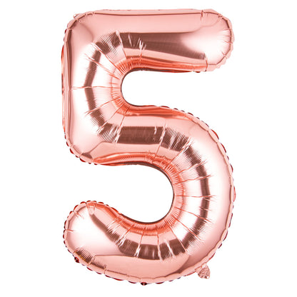 Balloonify Rose Gold Mylar Number 5 Balloon - 40" - 1 count box
