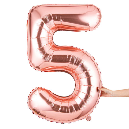 Balloonify Rose Gold Mylar Number 5 Balloon - 40" - 1 count box
