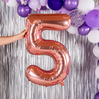 Balloonify Rose Gold Mylar Number 5 Balloon - 40" - 1 count box