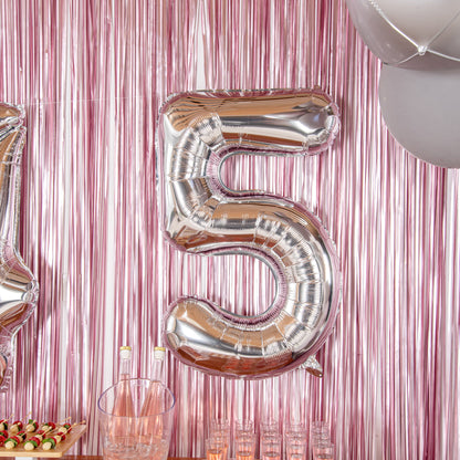 Balloonify Silver Mylar Number 5 Balloon - 40" - 1 count box
