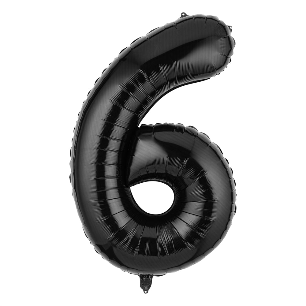 Balloonify Black Mylar Number 6 Balloon - 40" - 1 count box