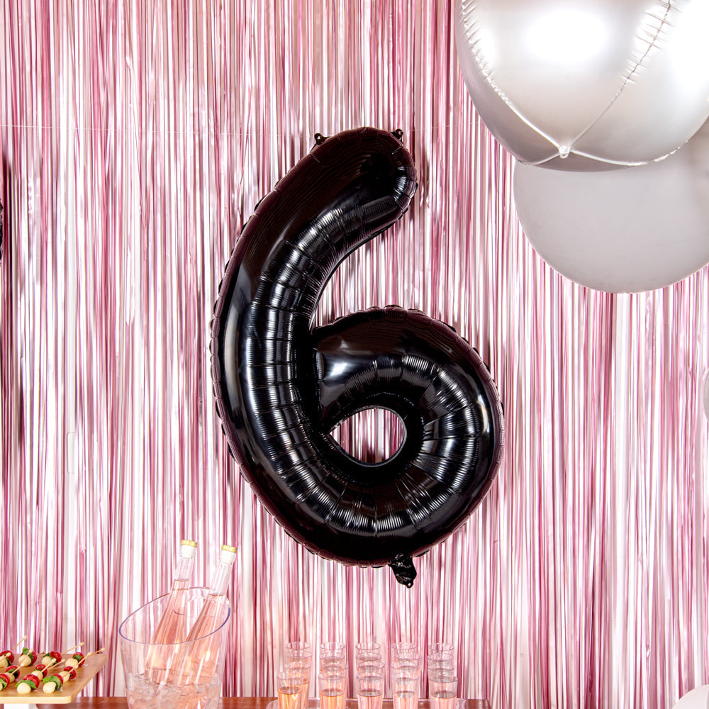 Balloonify Black Mylar Number 6 Balloon - 40" - 1 count box