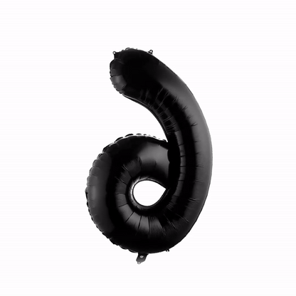 Balloonify Black Mylar Number 6 Balloon - 40" - 1 count box