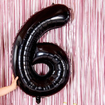 Balloonify Black Mylar Number 6 Balloon - 40" - 1 count box