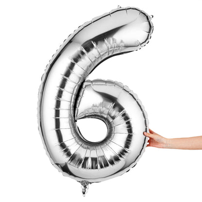 Balloonify Silver Mylar Number 6 Balloon - 40" - 1 count box