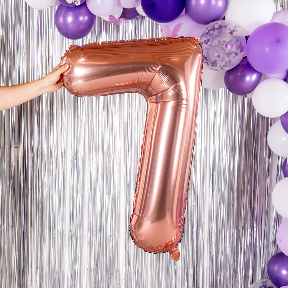 Balloonify Rose Gold Mylar Number 7 Balloon - 40" - 1 count box