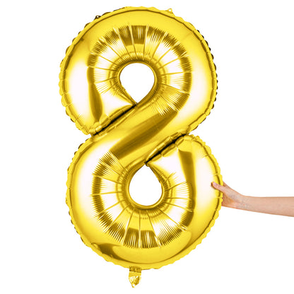 Balloonify Gold Mylar Number 8 Balloon - 40" - 1 count box