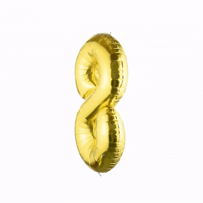 Balloonify Gold Mylar Number 8 Balloon - 40" - 1 count box