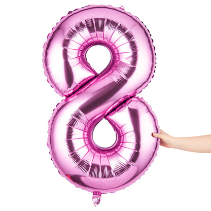Balloonify Pink Mylar Number 8 Balloon - 40" - 1 count box