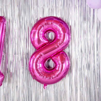 Balloonify Pink Mylar Number 8 Balloon - 40" - 1 count box