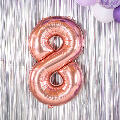 Balloonify Rose Gold Mylar Number 8 Balloon - 40" - 1 count box