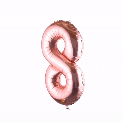 Balloonify Rose Gold Mylar Number 8 Balloon - 40" - 1 count box