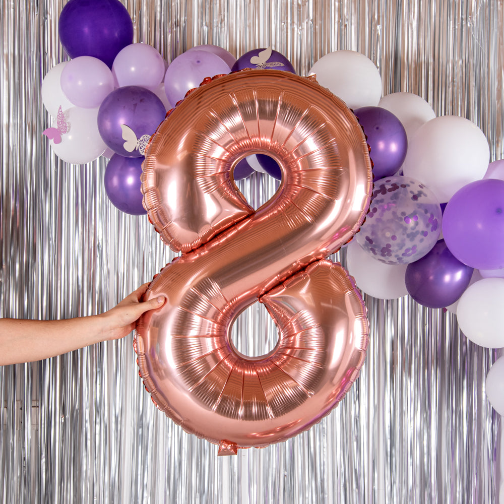 Balloonify Rose Gold Mylar Number 8 Balloon - 40" - 1 count box