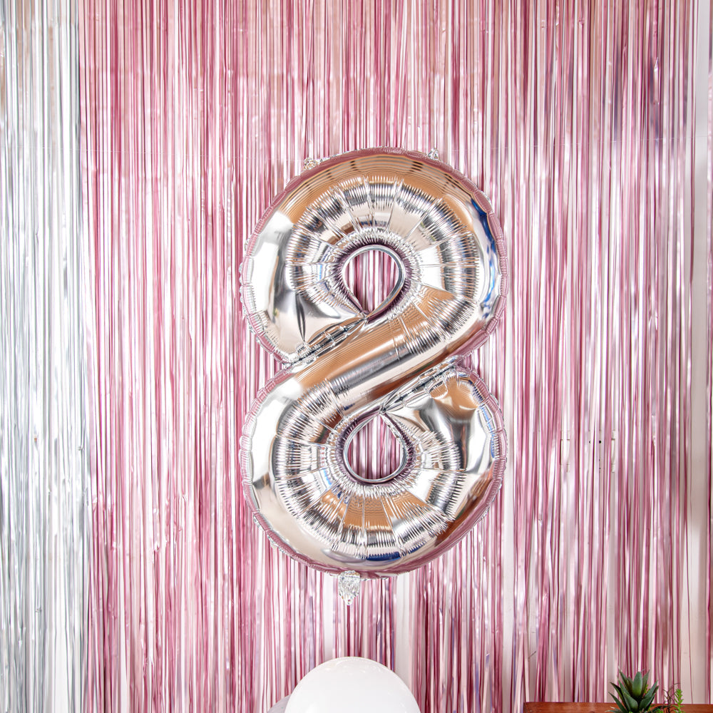 Balloonify Silver Mylar Number 8 Balloon - 40" - 1 count box