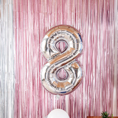 Balloonify Silver Mylar Number 8 Balloon - 40" - 1 count box