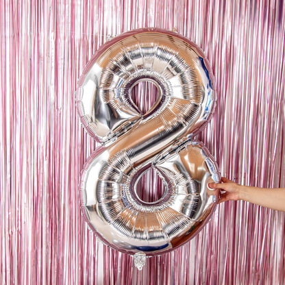 Balloonify Silver Mylar Number 8 Balloon - 40" - 1 count box