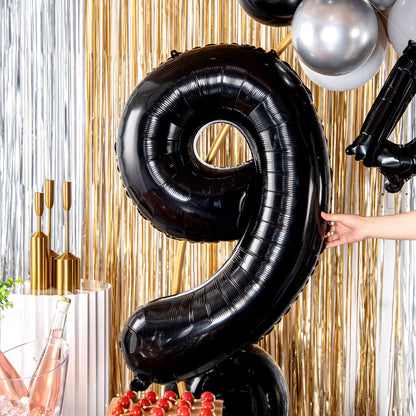 Balloonify Black Mylar Number 9 Balloon - 40" - 1 count box