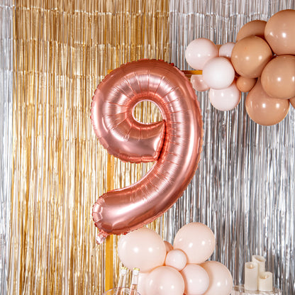Balloonify Rose Gold Mylar Number 9 Balloon - 40" - 1 count box