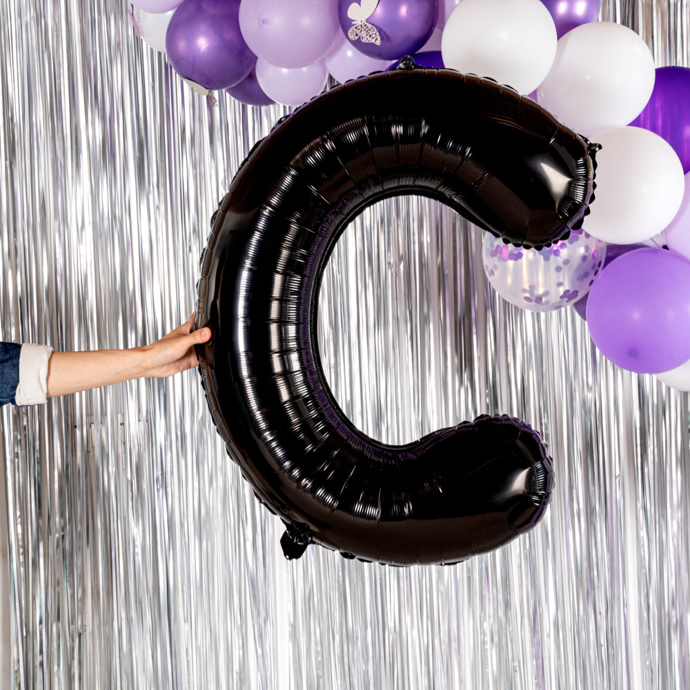 Balloonify Black Mylar Letter C Balloon - 40" - 1 count box