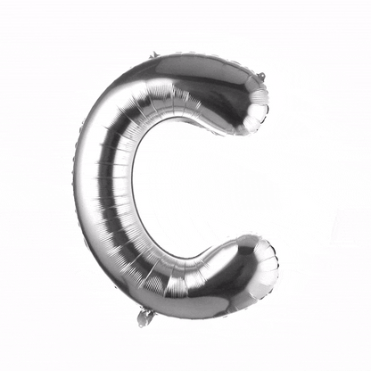 Balloonify Silver Mylar Letter C Balloon - 40" - 1 count box