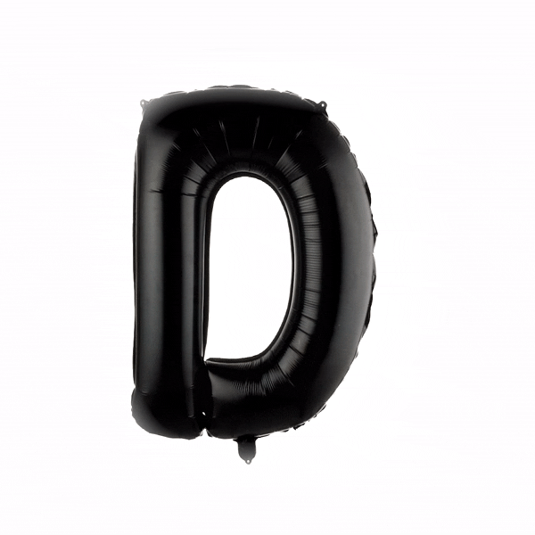 Balloonify Black Mylar Letter D Balloon - 40" - 1 count box