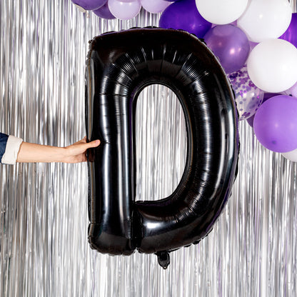 Balloonify Black Mylar Letter D Balloon - 40" - 1 count box