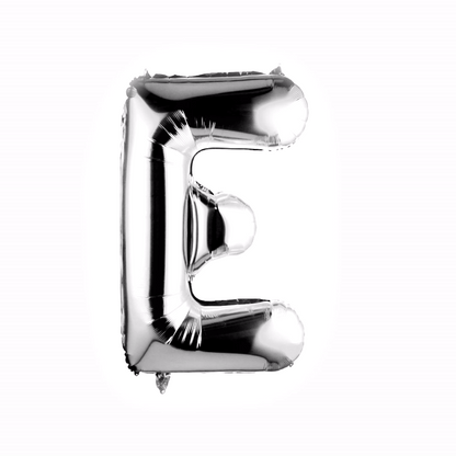 Balloonify Silver Mylar Letter E Balloon - 40" - 1 count box