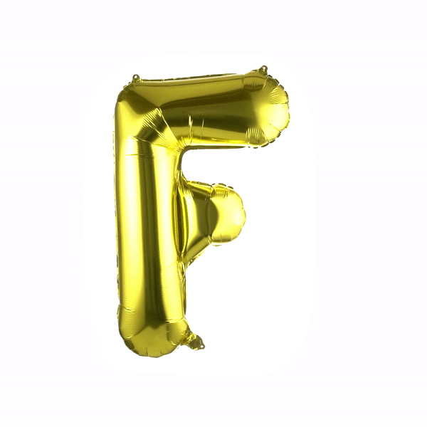 Balloonify Gold Mylar Letter F Balloon - 40" - 1 count box