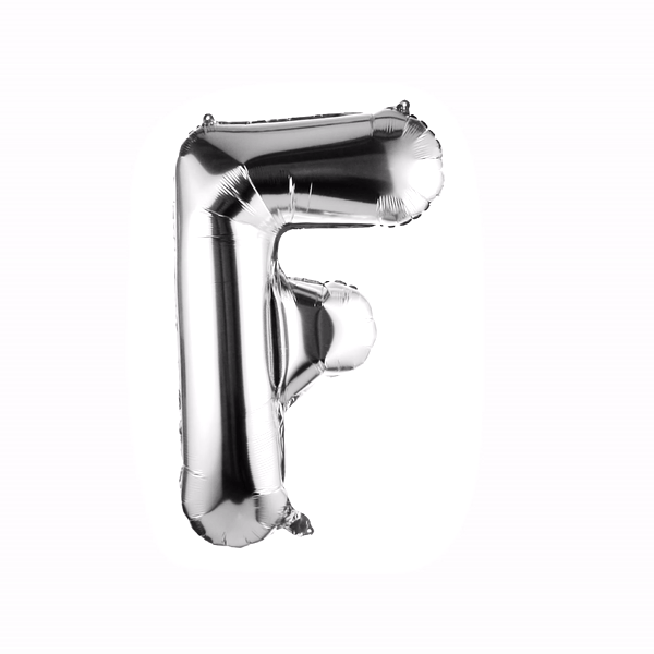 Balloonify Silver Mylar Letter F Balloon - 40" - 1 count box