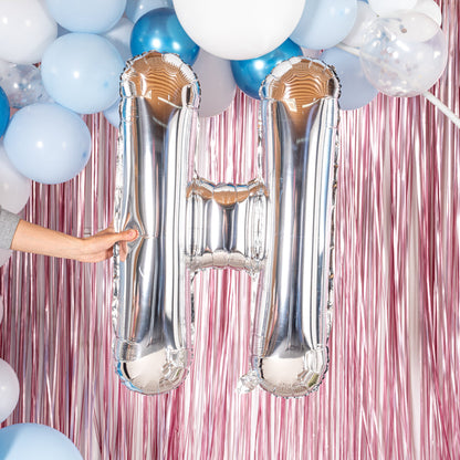 Balloonify Silver Mylar Letter H Balloon - 40" - 1 count box