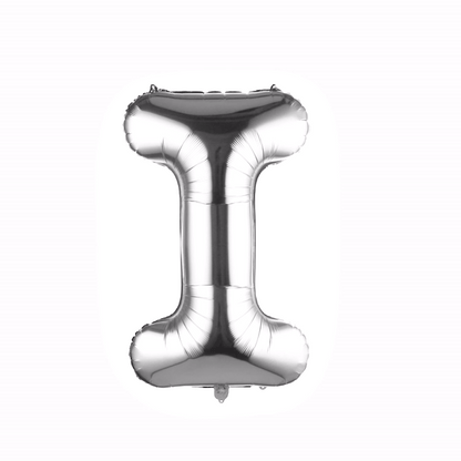 Balloonify Silver Mylar Letter I Balloon - 40" - 1 count box