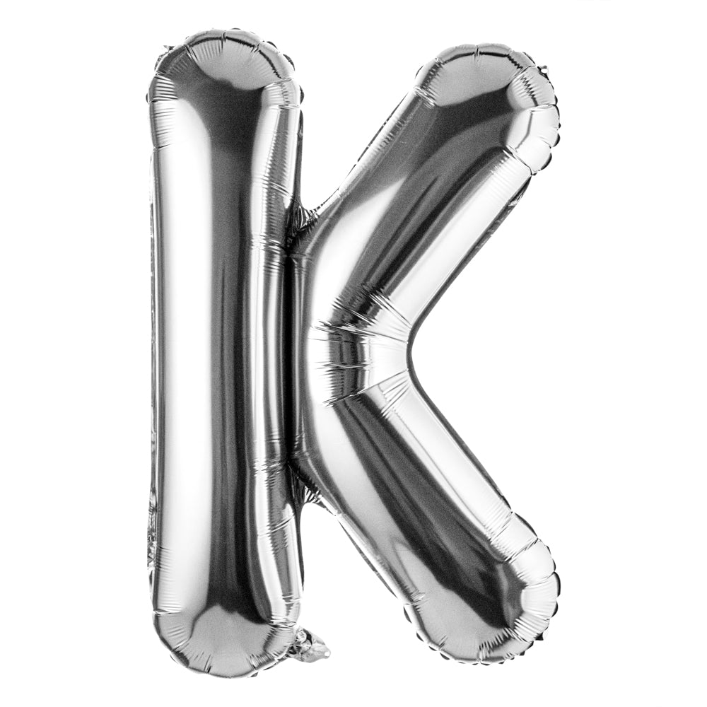 Balloonify Silver Mylar Letter K Balloon - 40" - 1 count box