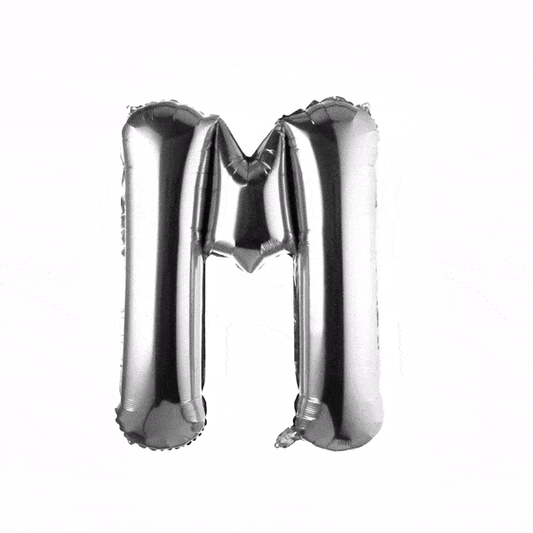 Balloonify Silver Mylar Letter M Balloon - 40" - 1 count box