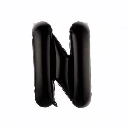 Balloonify Black Mylar Letter N Balloon - 40" - 1 count box